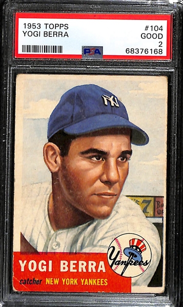 1953 Topps Yogi Berra #104 Graded PSA 2