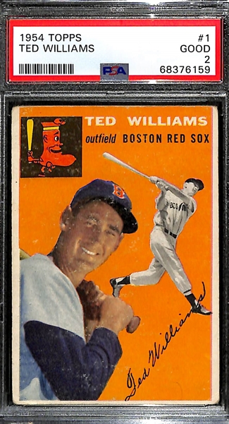 1954 Topps Ted Williams #1 Graded PSA 2