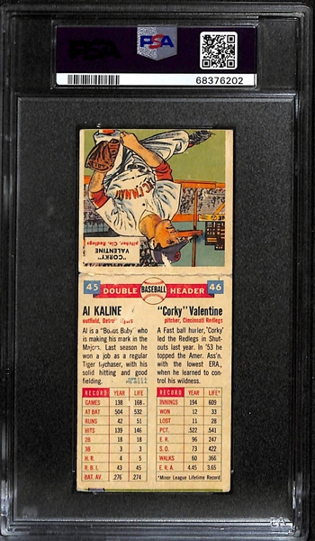 1955 Topps Doubleheaders Al Kaline Rookie Card  (w. Corky Valentine) Graded PSA 3