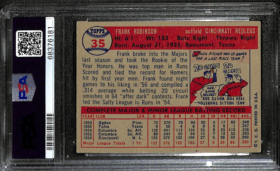1957 Topps Frank Robinson Rookie Card #35 Graded PSA 6