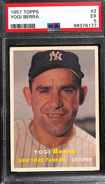1957 Topps Yogi Berra #2 Graded PSA 5