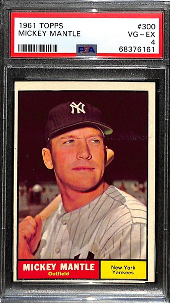 1961 Topps Mickey Mantle #300 Graded PSA 4
