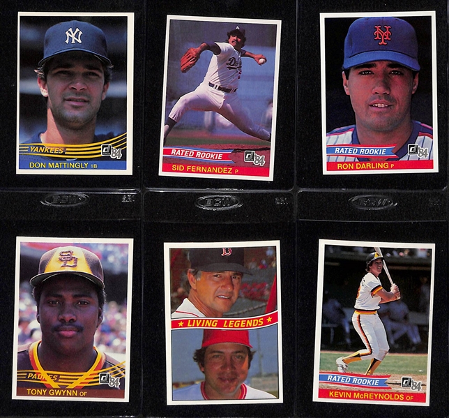 1984 Donruss Baseball Complete Set w. Don Mattingly & Darryl Strawberry Rookie Cards