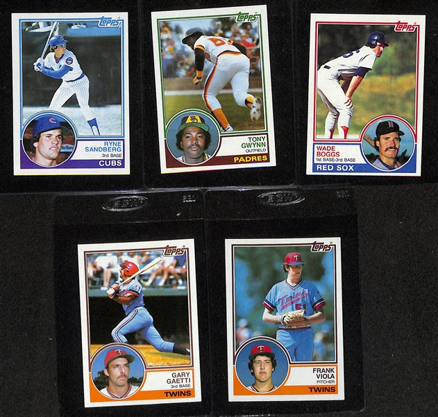 1983 Topps Baseball Complete Set w. Boggs, Sandberg, Gwynn Rookie Cards