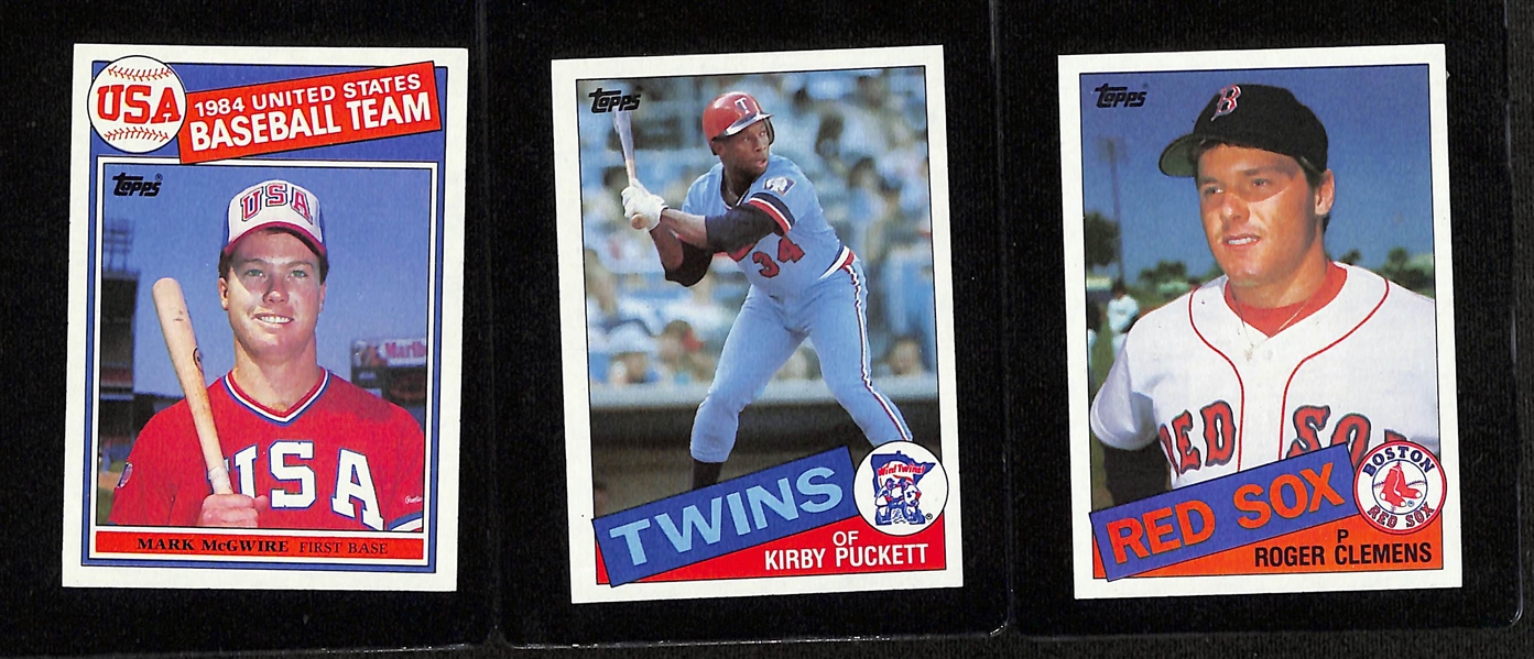 1985 Topps Baseball Complete Set w. Roger Clemens & Mark McGwire Rookie Cards