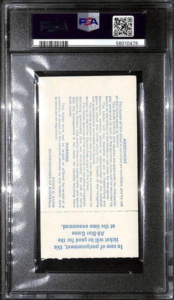 1976 MLB All-Star Game Ticket Stub (Veterans Stadium - Philadelphia) Graded PSA 5(MK)