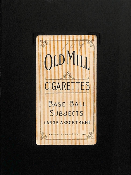1909-11 T206 Willie Keeler (HOF - NY Yankees) Old Mill Cigarettes Back (Portrait) Graded SGC 1