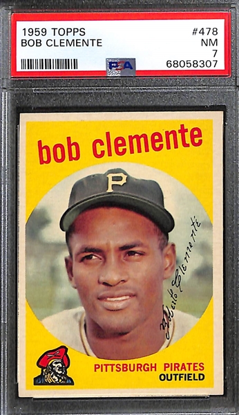 1959 Topps Roberto Bob Clemente #478 Graded PSA 7