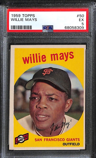 1959 Topps Willie Mays #50 (PSA 5) and All-Star #563 (SGC Authentic)