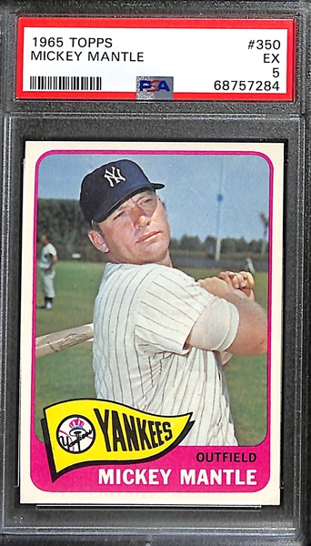 1965 Topps Mickey Mantle #350 Graded PSA 5