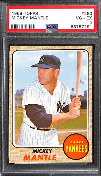 1968 Topps Mickey Mantle #280 Graded PSA 4
