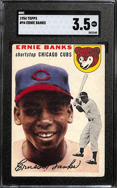 1954 Topps Ernie Banks Rookie Card #94 Graded SGC 3.5