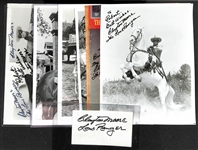 Lot of (7) Autographed Entertainment Memorabilia Mostly Clayton Moore "The Lone Ranger" (JSA Auction Letter)