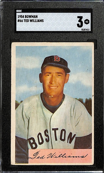 1954 Bowman Ted Williams #66 Graded SGC 3