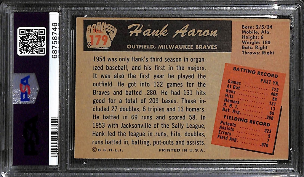1955 Bowman Hank Aaron #179 (Second Year) Graded PSA 4