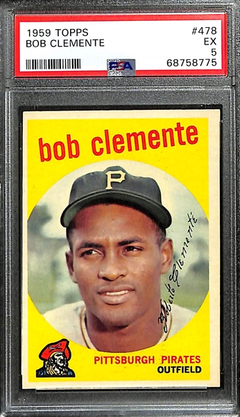 1959 Topps Roberto Bob Clemente #478 Graded PSA 5
