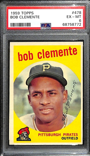 1959 Topps Roberto Bob Clemente #478 Graded PSA 6
