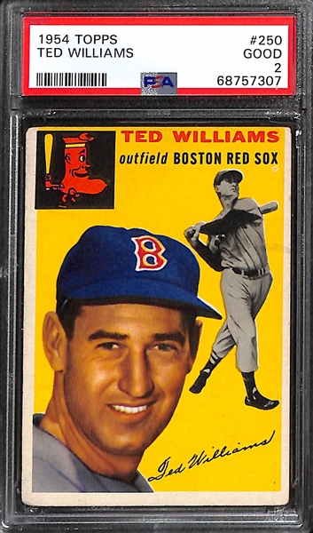 1954 Topps Ted Williams #250 Graded PSA 2