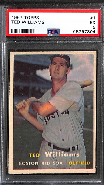 1957 Topps Ted Williams #1 Graded PSA 5