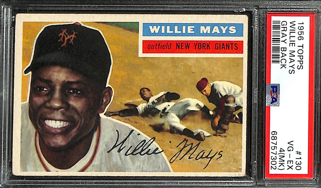 1956 Topps Willie Mays #130 Graded PSA 4(MK)