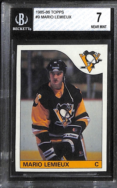 1985-86 Topps Hockey Complete Set of 165 w. Beckett BGS 7 Mario Lemieux Rookie Card