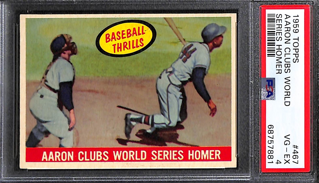 Graded Lot - (2) 1959 Hank Aaron Baseball Thrills (PSA 4 & PSA 5), 1958 Ted Williams Sluggers Supreme PSA 5