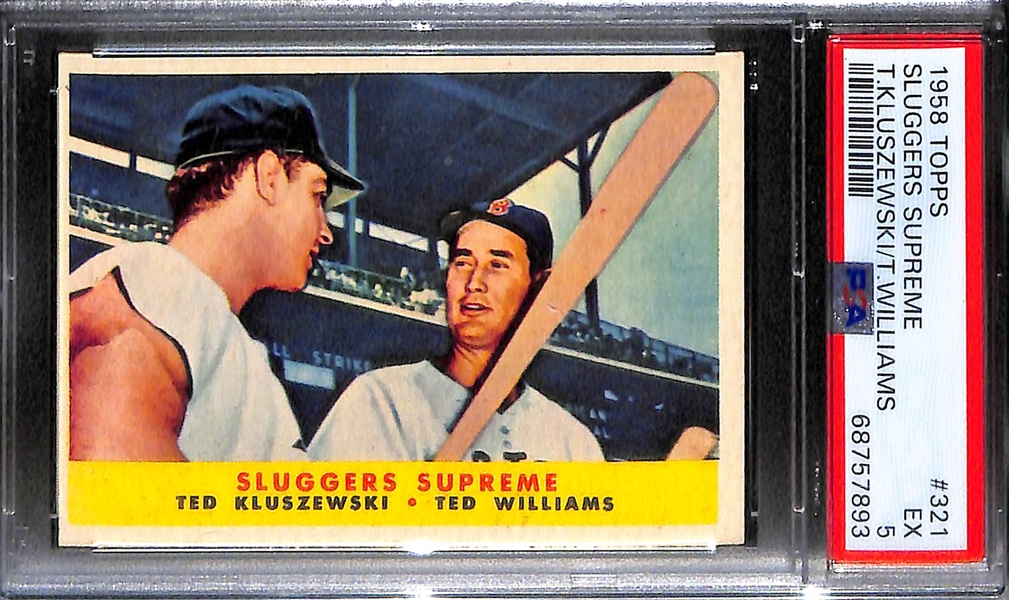 Graded Lot - (2) 1959 Hank Aaron Baseball Thrills (PSA 4 & PSA 5), 1958 Ted Williams Sluggers Supreme PSA 5