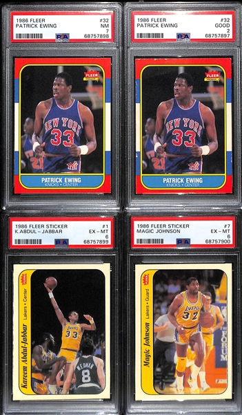 Lot Detail - (4) Graded 1986-87 Fleer Basketball Cards - (2) Patrick ...