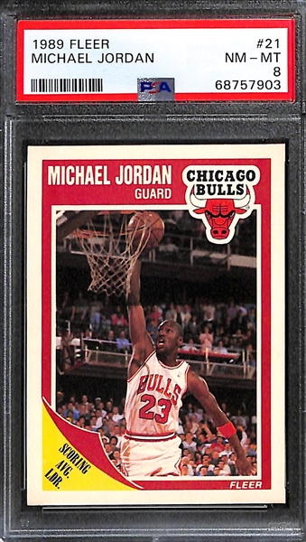 (3) Graded Michael Jordan Cards - 1988 Fleer All-Star (PSA 7), (2) 1989 Fleer (PSA 9 & PSA 8)
