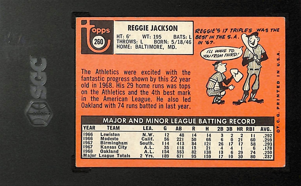 1969 Topps Reggie Jackson Rookie Card #260 Graded SGC 3