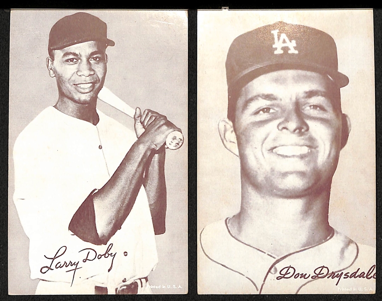 Lot of (57) Late 1950s-Early 1960s Baseball Exhibit Cards (Printed in USA Designation in Lower Border) w. Ernie Banks