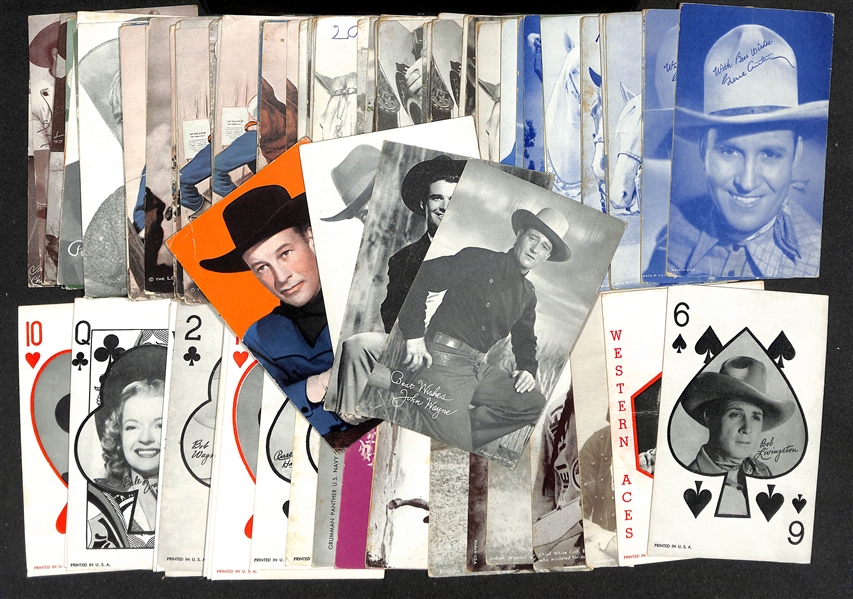 Approx (100) Entertainment/Western 1940s-1960s Exhibit Cards w. John Wayne