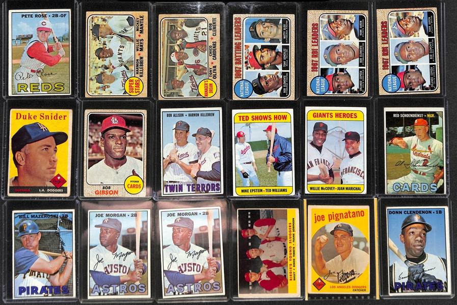 Lot of (60) 1958-1968 Topps Baseball Cards w. 1967 Pete Rose