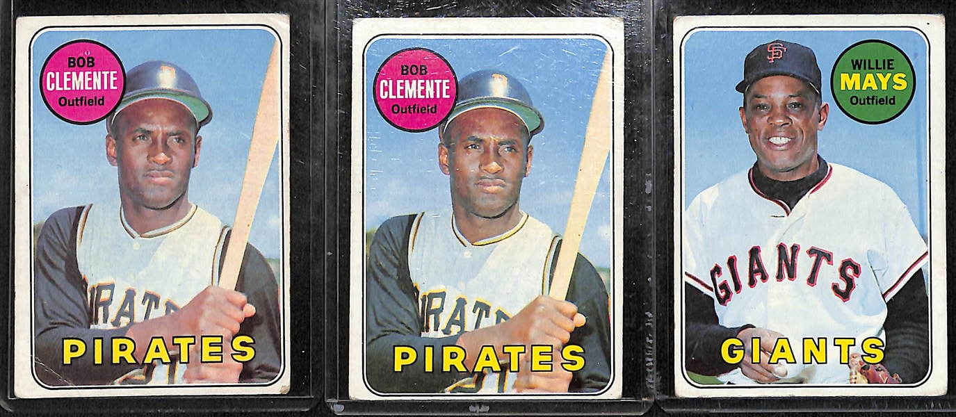 Lot of (32) 1969 Topps Baseball Star Cards w. (2) Clemente & Mays