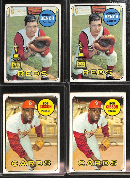 Lot of (32) 1969 Topps Baseball Star Cards w. (2) Clemente & Mays