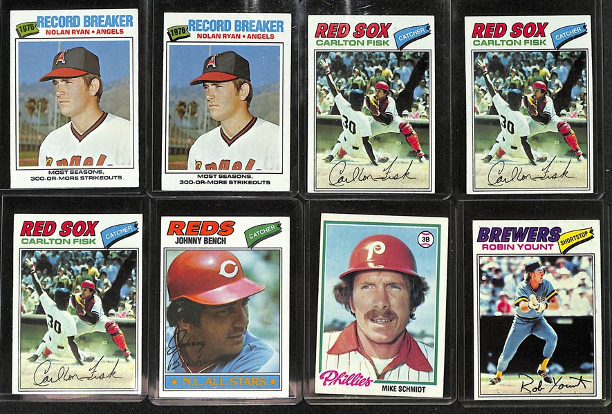 Lot of Approx (500) 1975-1977 Topps Baseball Cards w. 1975 Nolan Ryan