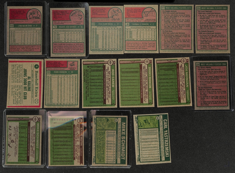Lot of Approx (500) 1975-1977 Topps Baseball Cards w. 1975 Nolan Ryan