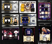 Lot of (8) 2022 Leaf In the Game Used Relics w. Joe DiMaggio Ring Leaders #d /9, Kobe Bryant/Vince Carter Timeworn #d /40 and Much More