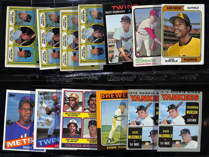1970s Topps Baseball Card Rookie Lot w. 1974 Topps Dave Winfield