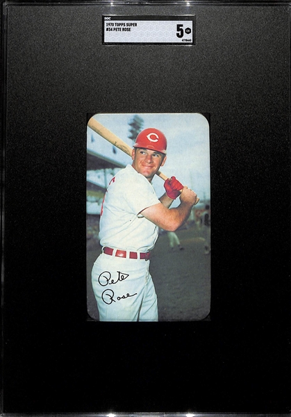 Lot (3) 1970 and 1971 SGC Graded Pete Rose Topps Super Baseball Cards w. 1970 SGC 5 and 1971 SGC 5
