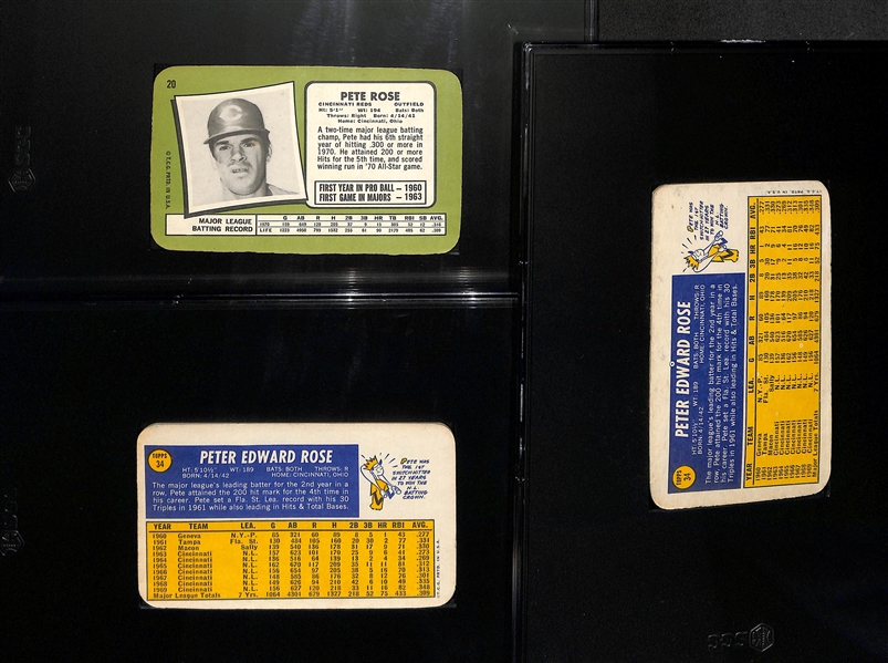 Lot (3) 1970 and 1971 SGC Graded Pete Rose Topps Super Baseball Cards w. 1970 SGC 5 and 1971 SGC 5
