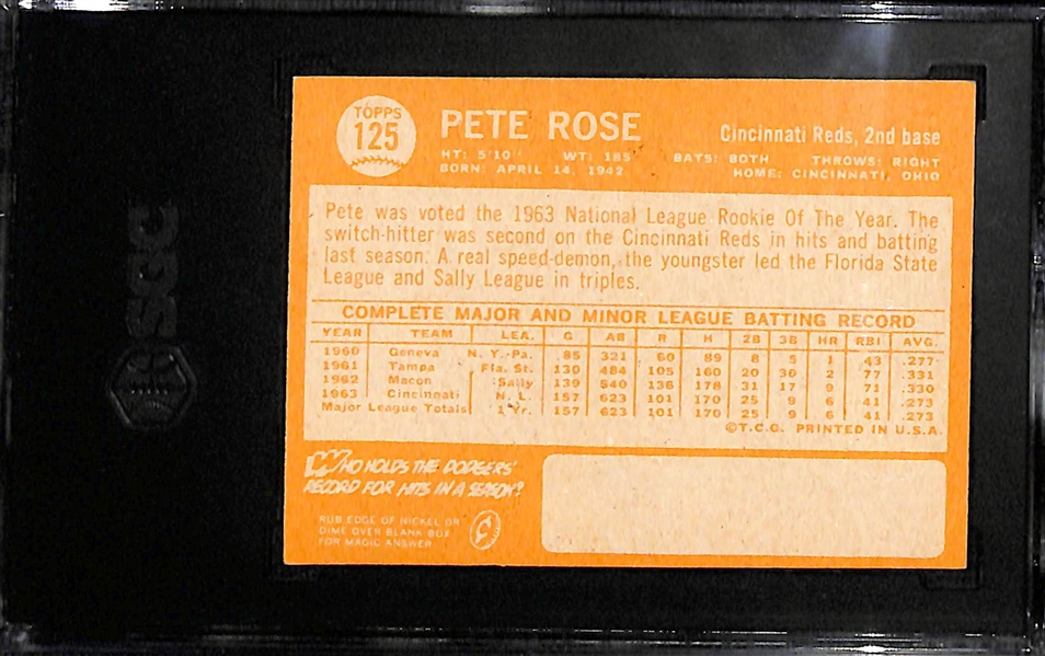 1964 Topps Pete Rose #125 2nd Year SGC 3.5 