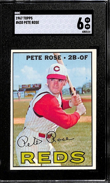 1967 Topps Pete Rose # 430 SGC 6 and 1969 Topps # 120 Pete Rose SGC 7