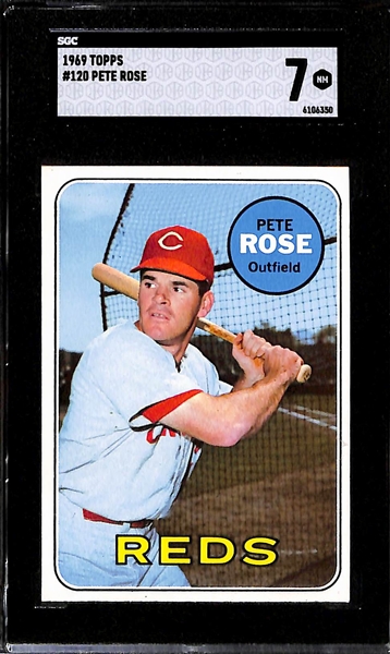 1967 Topps Pete Rose # 430 SGC 6 and 1969 Topps # 120 Pete Rose SGC 7