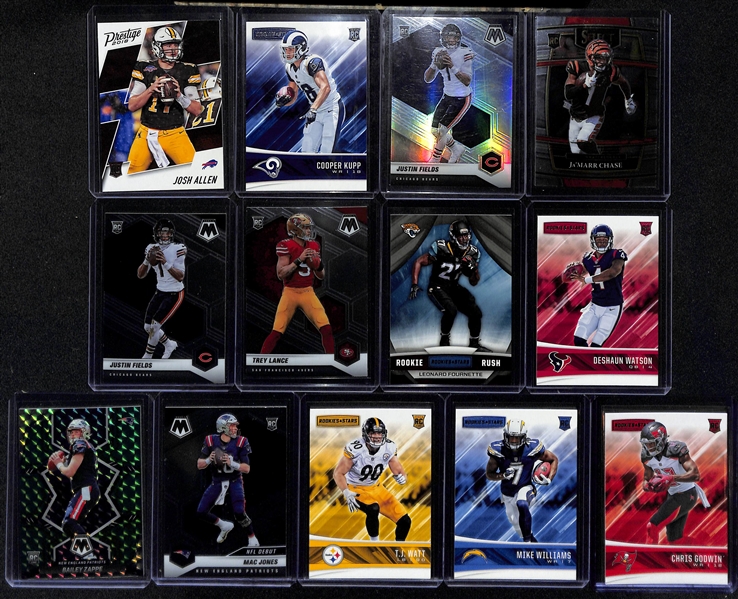 Lot of (16) Mostly NFL Rookies w. Josh Allen, Cooper Kupp, Justin Fields, Ja'Marr Chase and Others