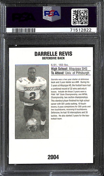 2004 PA High School Darrelle Revis Big 33 Rookie Card PSA 10 - GEM MT