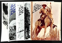Lot of (5) 8" x 10" Entertainment Autographs w. (4) Clayton Moore "The Lone Ranger" (JSA Auction Letter)