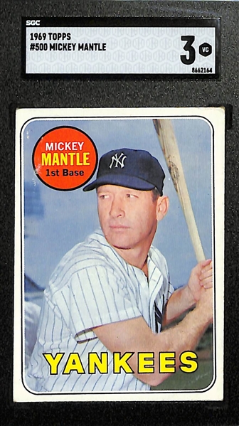 1969 Topps Mickey Mantle #500 Graded SGC 3