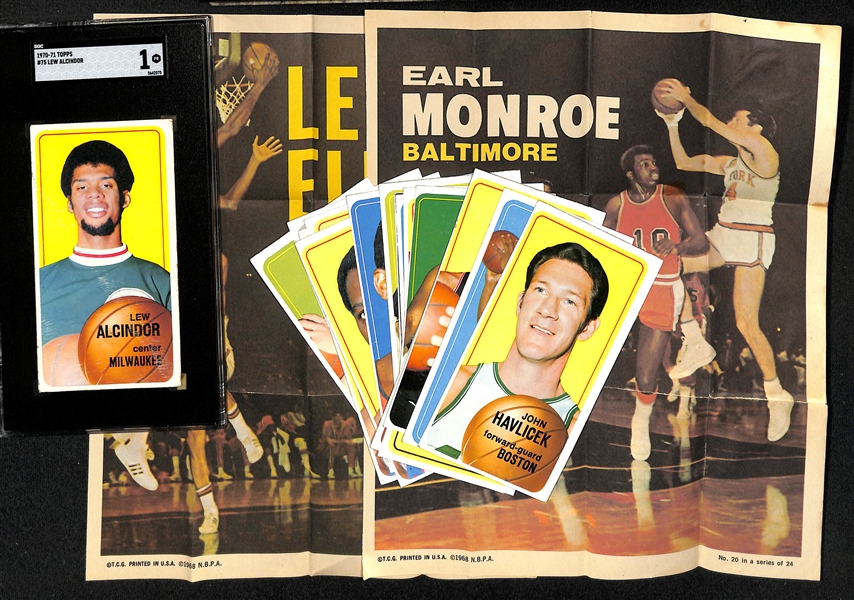 Lot of (16) 1970-71 Topps Basketball Cards w. # 75 Lew Alcindor SGC 1
