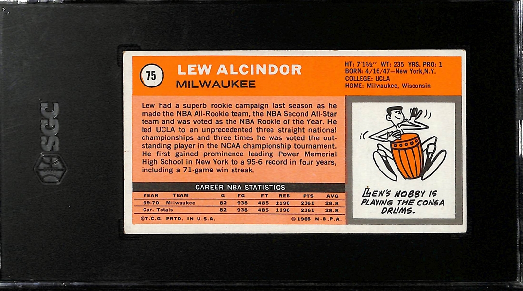 1970-71 Topps # 75 Lew Alcindor Graded SGC 4